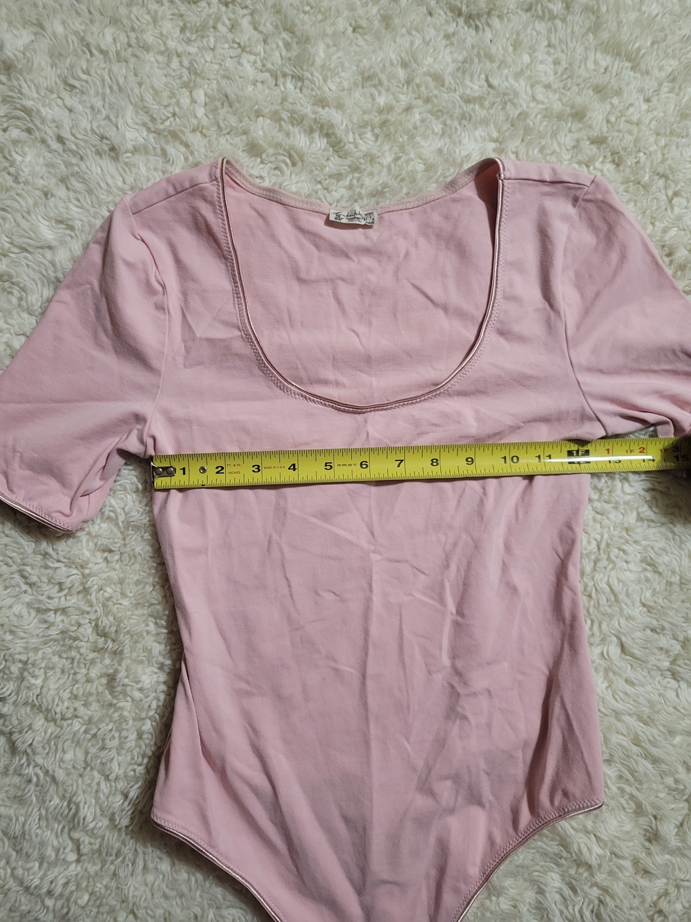 Free People Pink Scoop Neck Short Sleeve Bodysuit |XS-S - Picture 7 of 10